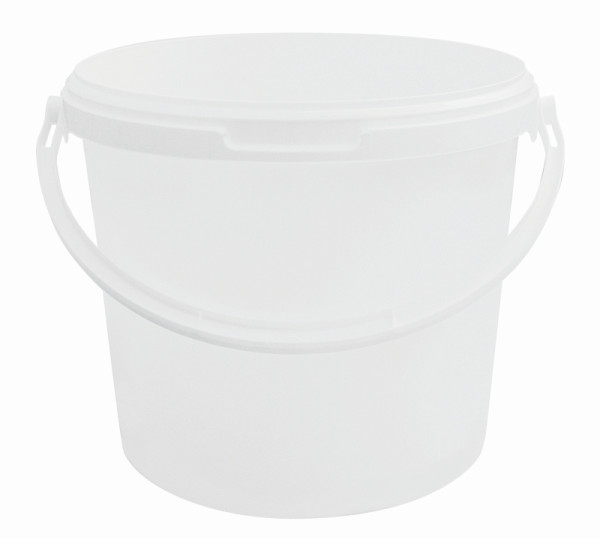 Seau Schneider 5 L pour distributeur doseur 152496+492 (sans couvercle), rond, blanc avec support en plastique, 152497