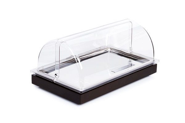 APS Cool Plates Set 2, 53 x 32,5 cm, hauteur : 27,5 cm, hêtre massif, couleur wengé, élément de base GN 1/1, plateau inox GN 1/1, 14941