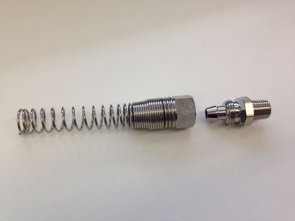 ELMAG Raccord rotatif pour tuyau PU, AG 1/4' / S 6, 5x10 avec ressort de protection contre le pliage, 42491