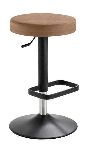 Mayer Sitzmöbel , structure thermolaquée noire, assise rembourrée, marron clair, 1200_03_30485