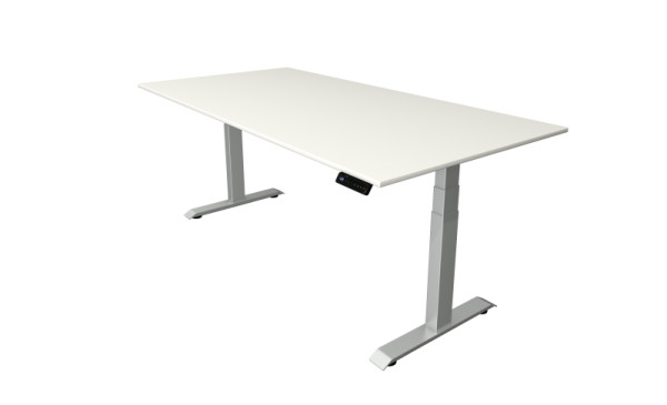 Table assis-debout Kerkmann L 2000 x P 1000 mm, réglable en hauteur électriquement de 640 à 1290 mm, blanc, 10040910