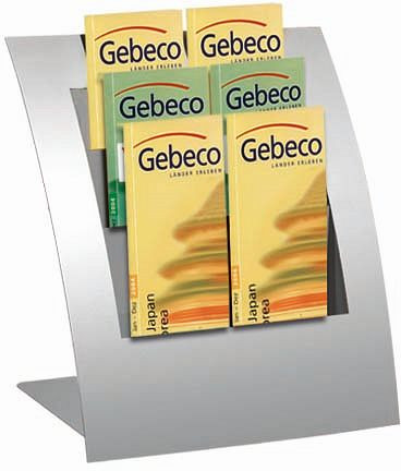 Kerkmann Varia présentoir à brochures de table, L 320 x P 240 x H 320 mm, aluminium argenté, 43651214