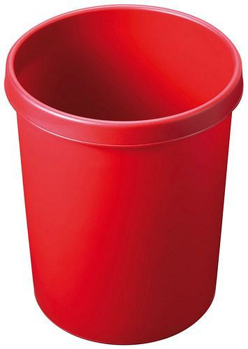 Grande corbeille à papier DENIOS avec bord de préhension périphérique, volume de 30 litres, rouge, 115-888