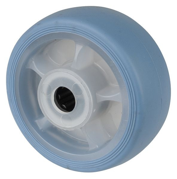 Roue en caoutchouc thermoplastique BS rollers, jante naturelle, roulement à rouleaux bleu clair, diamètre de roue : 80 mm, lot de 8, B44.081.F005