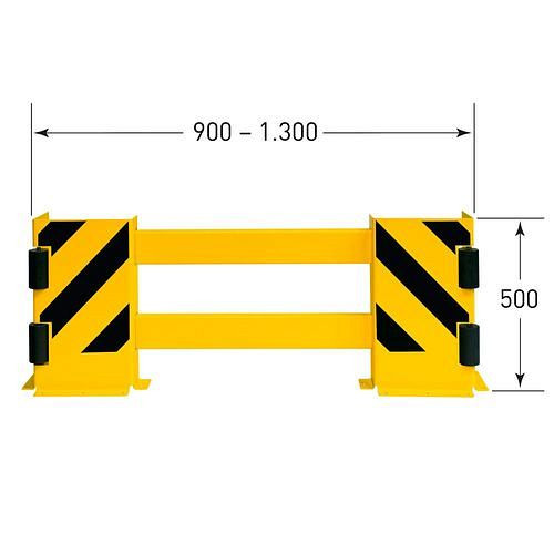 Planche de protection d'étagère Ampere, profil C, avec rouleaux de guidage, extensible jusqu'à 1300 mm, plastifiée, 311057