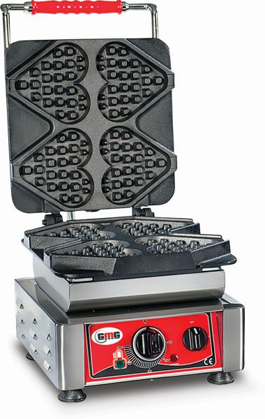 Gaufrier GMG Ti amo, 4x (13,2 x 12,5 x 2,8 cm), plaque de cuisson interchangeable, très facile à monter, 50° à 300°C, facile à nettoyer, WE-04