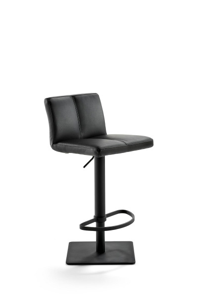 Mayer Sitzmöbel , structure thermolaquée noire, coque d'assise rembourrée avec surpiqûres, cuir véritable, noir, 1285_03_81007