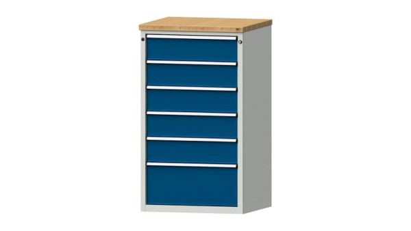 Armoire à tiroirs pour établis ANKE, modèle 4003 V, 765 x 700 x 1320 mm, RAL 7035/5010, BMP 40 mm, 611.105