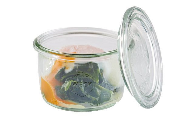 Pot APS Weck avec couvercle, Ø 9 cm, hauteur : 6 cm, forme tombante 200 ml, lot de 12, 82345