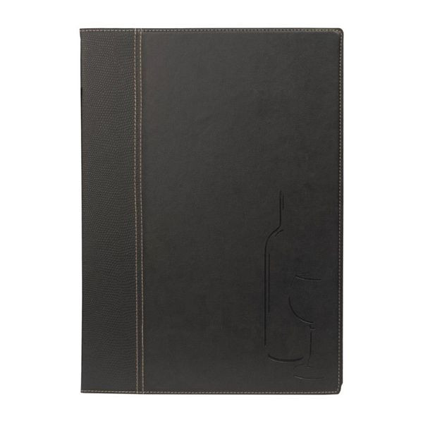 Sécurit Carte des vins contemporaine noire A4, H602