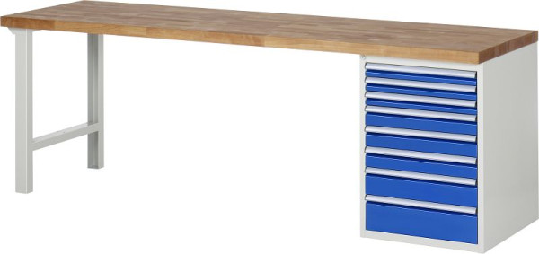 Etabli RAU série 7000 - modèle 7519-1, L2500 x P700 x H890 mm, base système L2500 x P650 x H850 mm, 03-7519A1-257B4M.11