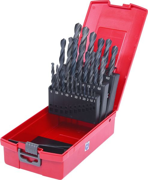 KS Tools Jeu de forets hélicoïdaux HSS-R, cassette en plastique, 25 pièces, 1-13 mm, 330.1623