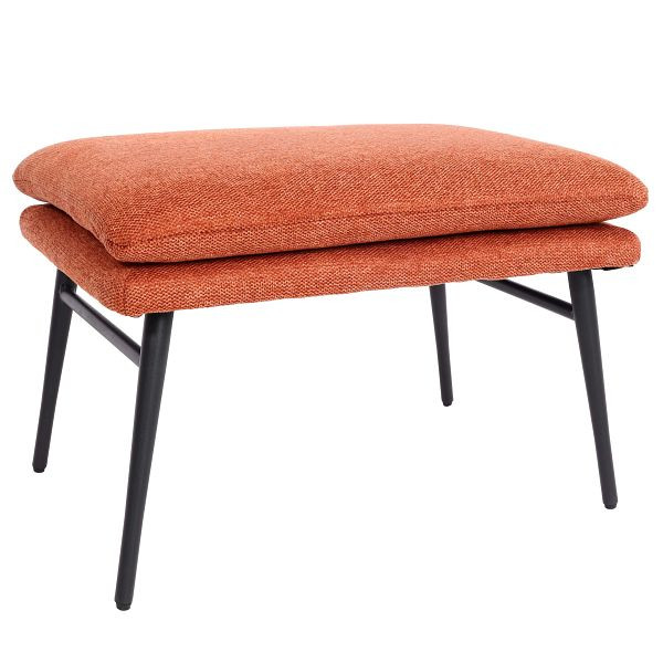 Tabouret Mendler HWC-L62, tabouret repose-pieds pouf tabouret rembourré, 38x56x40cm tissu/textile, brun terre cuite, 117259