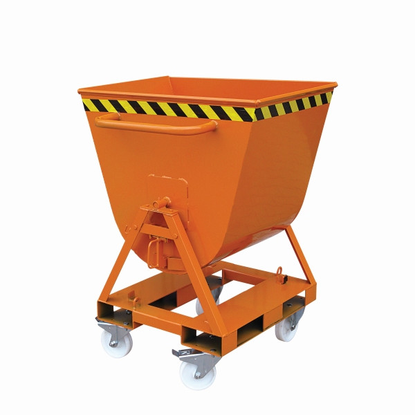 Benne basculante industrielle Eichinger inclinable des 2 côtés, accessible des 4 côtés, 500 kg, 300 litres orange pur, 20670400000000