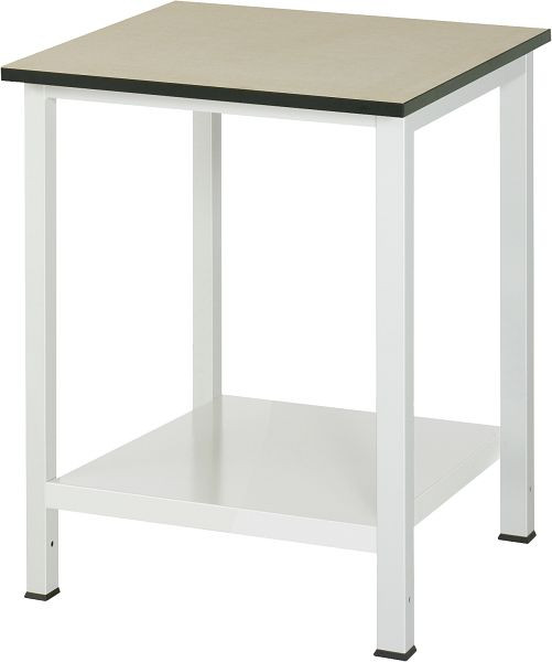 Table de travail RAU série 900, L750xP800xH825mm, plan de travail en MDF (panneau de fibres de moyenne densité), épaisseur 22mm, avec étagère en bas, profondeur 650mm, 03-900-6-F22-07.12