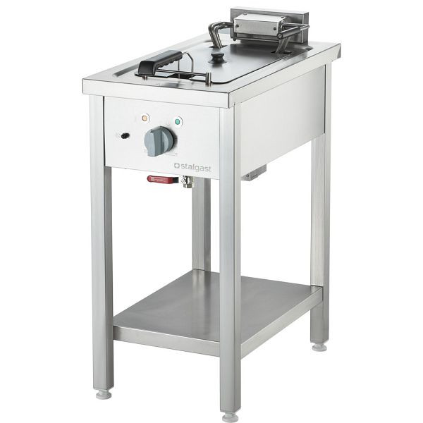 Friteuse électrique Stalgast en tant qu'unité autonome, sous-structure ouverte, 400x700x850 mm, 10 L, 9 kW, FS12109S