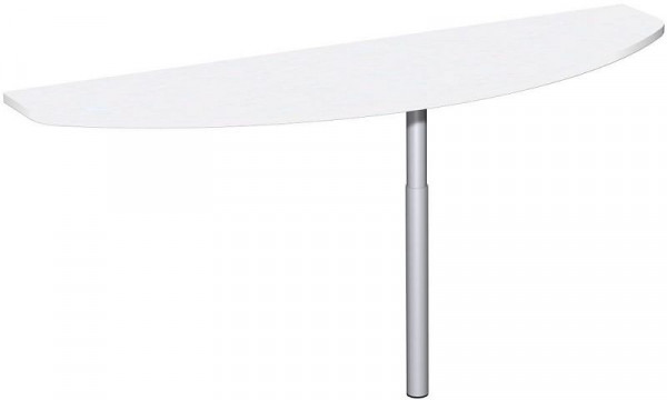 table d'extension geramöbel avec pied d'appui, matériel de liaison inclus, réglable en hauteur, 1600x500x680-820, blanc/argent, N-657251-WS