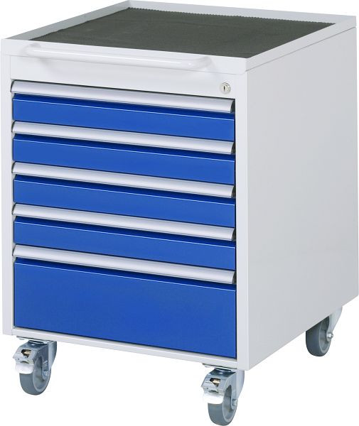 Roll-conteneur RAU série 7000, 5 x tiroirs taille L 4xH90, 1xH180 mm, 580x745x650 mm, 05-3.2A.11