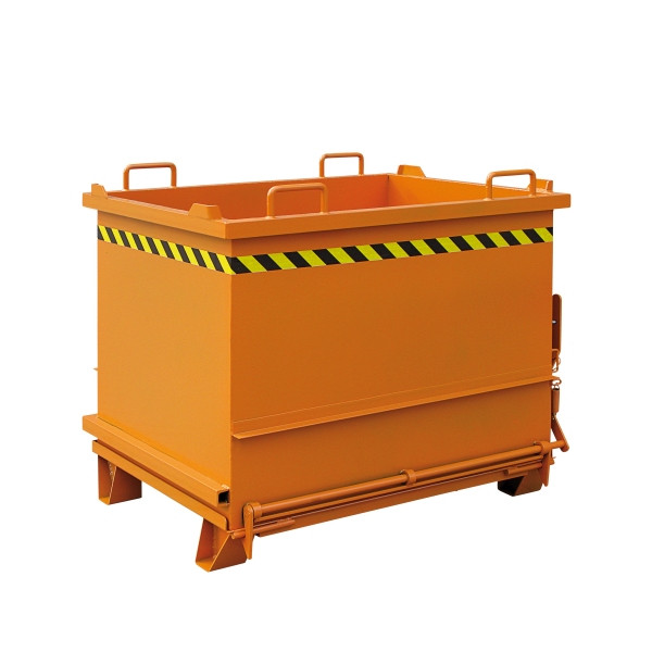 Conteneur de matériaux de construction industriels Eichinger avec fond rabattable, 1500 kg, 750 litres, orange pur, 20351000000000