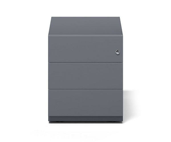 Conteneur roulant Bisley Note™ avec poignée, 3 tiroirs universels, gris anthracite, NWA79M7BBB634