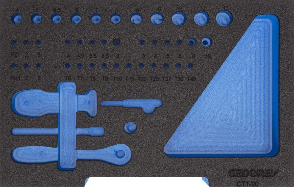 GEDORE insert en mousse vide pour L-BOXX 136, jeu de douilles 1/4'', 2835894