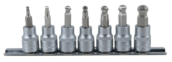KS Tools Jeu de douilles 3/8", douille hexagonale avec tête sphérique, 7 pièces, 911.3922