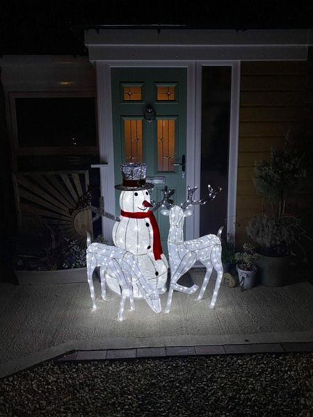 Cerf, cerf et bonhomme de neige illuminés Monster, 29245