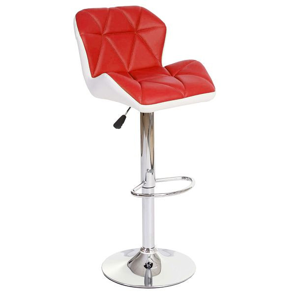 Tabouret de bar Mendler HWC-A92, tabouret de bar tabouret de bar, similicuir réglable en hauteur, rouge, 74247