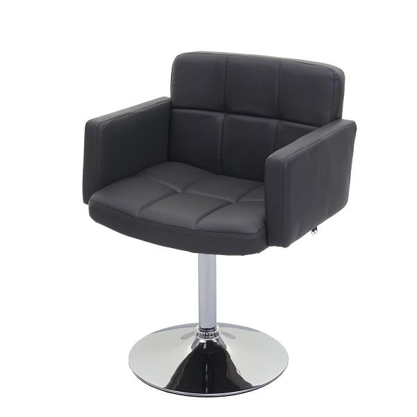Chaise de salle à manger Mendler Orlando, chaise pivotante de cuisine, simili cuir chromé, gris, 74287