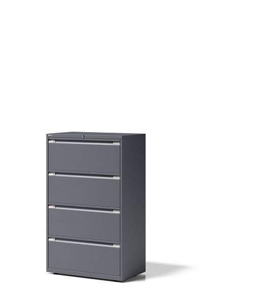Armoire à tiroirs Bisley Essentials, 4 tiroirs chacun H 304 mm, gris anthracite, YESF0813634