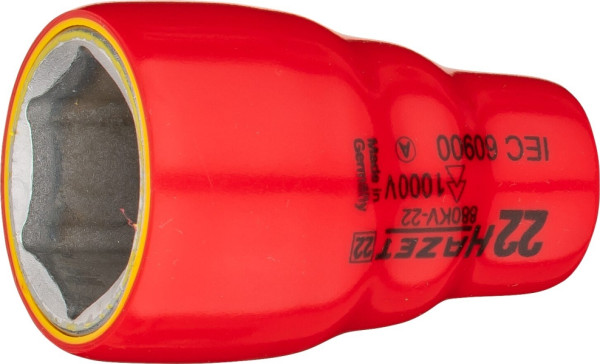Douille hexagonale Hazet, carré creux 10 mm (3/8"), 22 mm, type court, 880KV-22