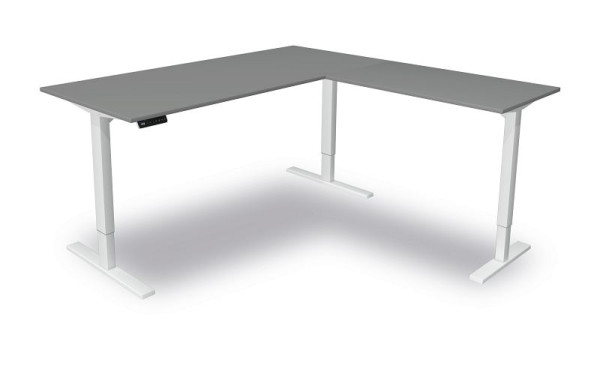 Table assise/debout Kerkmann L 1800 x P 800 mm avec élément complémentaire, réglable en hauteur électriquement de 720 à 1200 mm, Move 3, couleur : graphite, 10382112