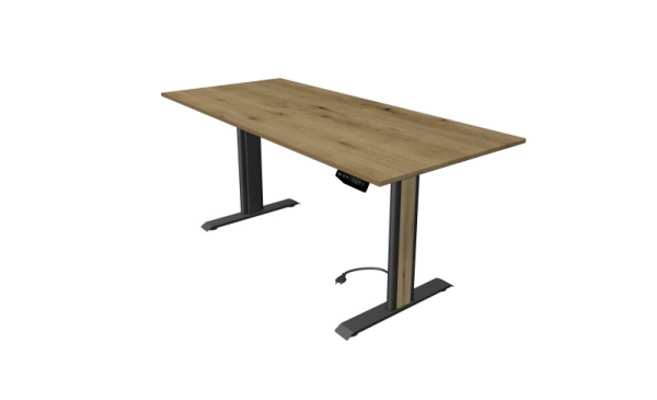 Kerkmann table debout/assise Move 1 advance 180 x 80 cm structure anthracite, plateau chêne, 10201055