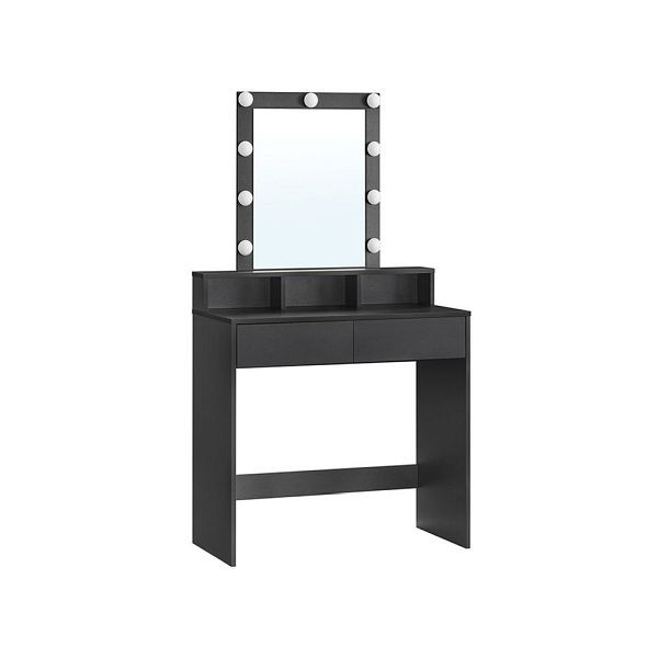 VASAGLE coiffeuse avec éclairage LED noir, RDT114T16