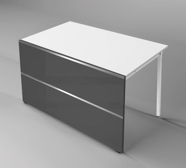Elément de table Kerkmann avec 2 côtés droits du plan de travail, Atlantis, L 1350 x P 820 x H 750 mm, anthracite/blanc, 22349413