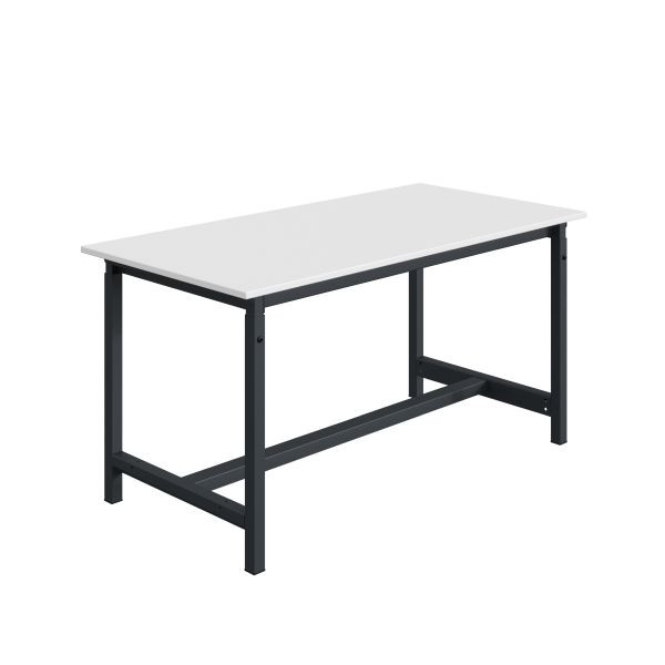 Etabli SOFAME PT, réglable en hauteur mécaniquement, 1200 x 750 x 770 à 1050 mm, plan de travail en stratifié RESITOP 30 mm, gris anthracite RAL 7016, W010020282GA