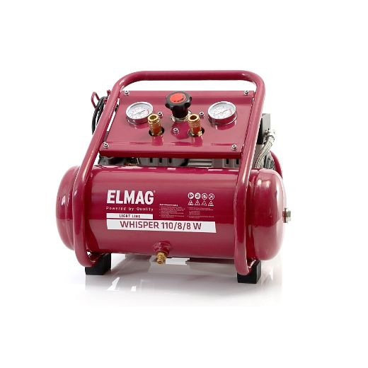 Compresseur silencieux ELMAG WHISPER 110/8/8 W, sans huile, 21217