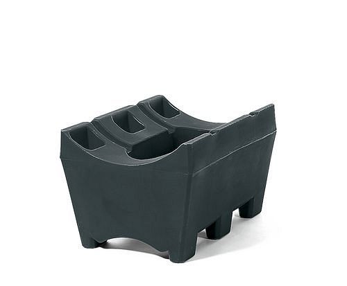 Support de fût DENIOS en polyéthylène (PE) pour 1 fût de 60 ou 200 litres, anthracite-noir, 114-904