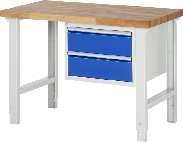 Etabli RAU série 7000 - modèle 7125, L1250 x P700 x H790-1140 mm, base système L1250 x P650 x H750-1100 mm, 03-7125A1-127B4H.11