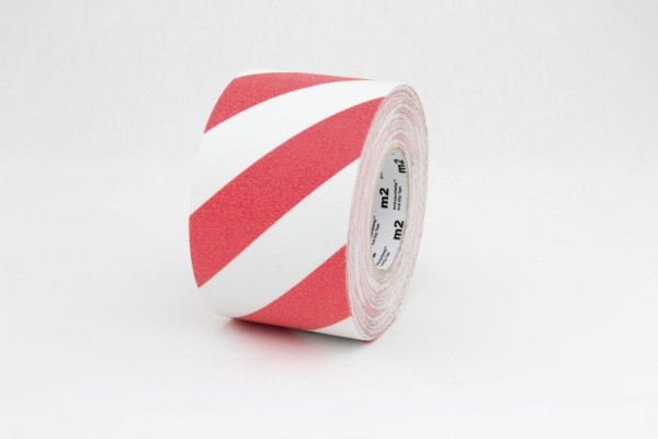 m2 revêtement antidérapant marquage d'avertissement rouge/blanc rouleau 100mmx18,3m, M1YR100183