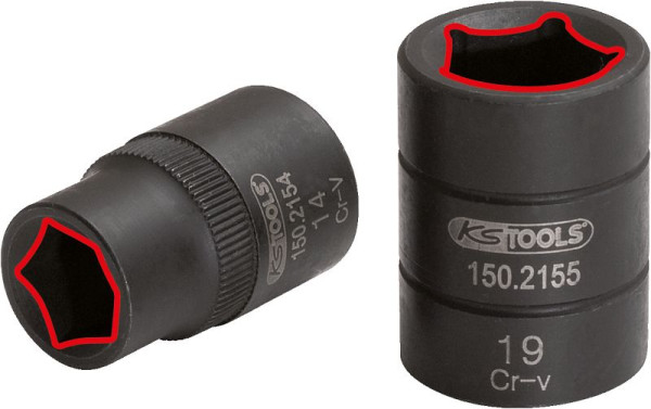 KS Tools Douille pour étrier de frein 1/2", 5 points, 14 mm, 150.2154