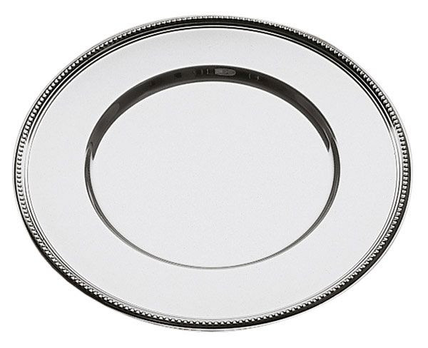 Assiette de présentation APS, Ø 30,5 cm, acier inoxydable 18/8, poli, avec bord perlé, 35720