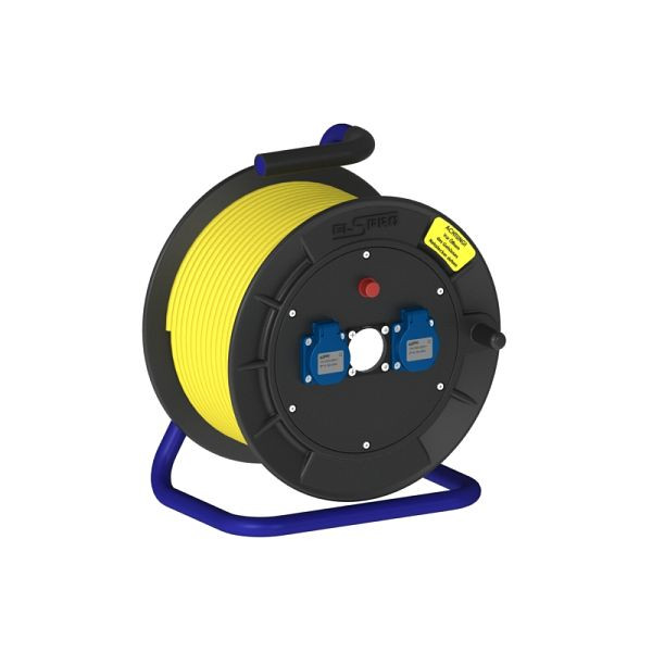 ELSPRO Kabeltrommel aus Vollgummi LRX, Ausgang: 2 Schuko LED + Schalter, Länge: 25 m, 4X00081