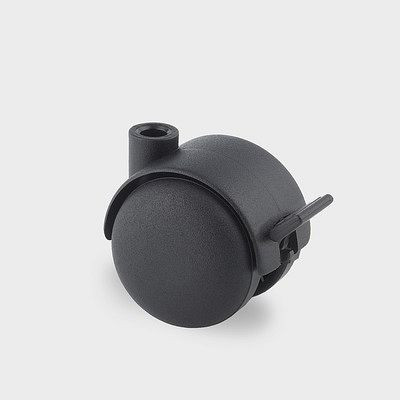 Roulette pivotante TENTE-ROLLEN avec frein, roue Ø 50 mm, capacité de charge 40 kg, hauteur hors tout 56 mm, D 65 Shore, A525POI050L51-8