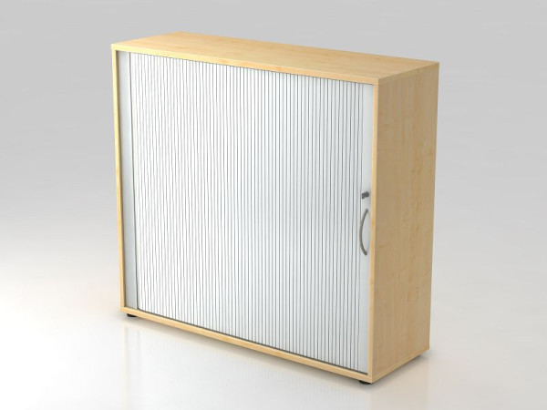 Armoire à volet roulant Hammerbacher horizontale, 3OH poignée arquée 120 cm érable/argent, 120x40x110 cm (LxPxH), V1733S/3/S/BM