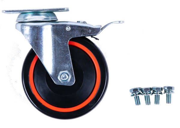 Roulette pivotante KS Tools avec frein de stationnement, 826.0007-R008P