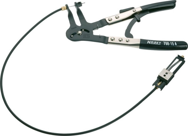 Pince pour colliers de serrage Hazet, fonctionnement de la bande à ressort auto-serrante et des colliers peu encombrants, plage de serrage 7 - 60 mm Ø, 798-15A