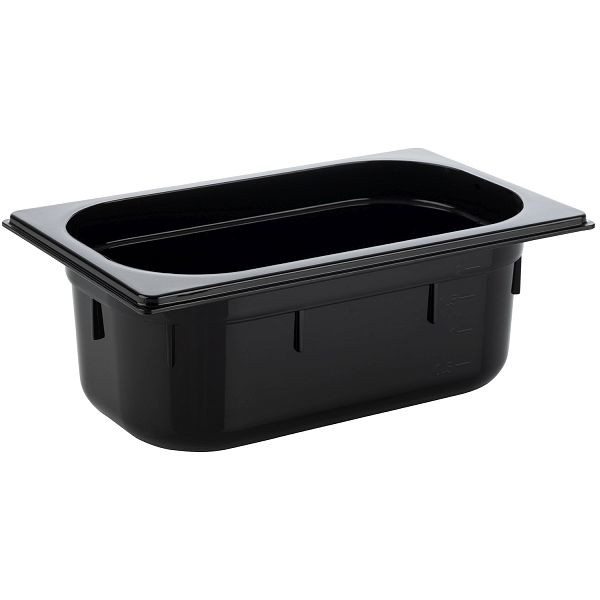 Bac APS GN 1/4, 26,5 x 16,2 cm, profondeur : 100 mm, polycarbonate, noir, 2,5 litres, 82073