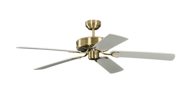 Ventilateur de plafond Pepeo Potkuri laiton antique / blanc 132 cm avec chaînette, 1334201232v3