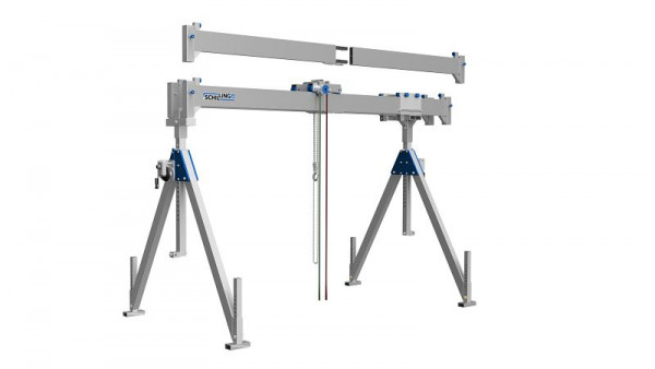 Portique en aluminium SCHILLING, fixe, pliable, poutre divisible de 4 m, haute, capacité de charge 3000 kg, 1533040-48
